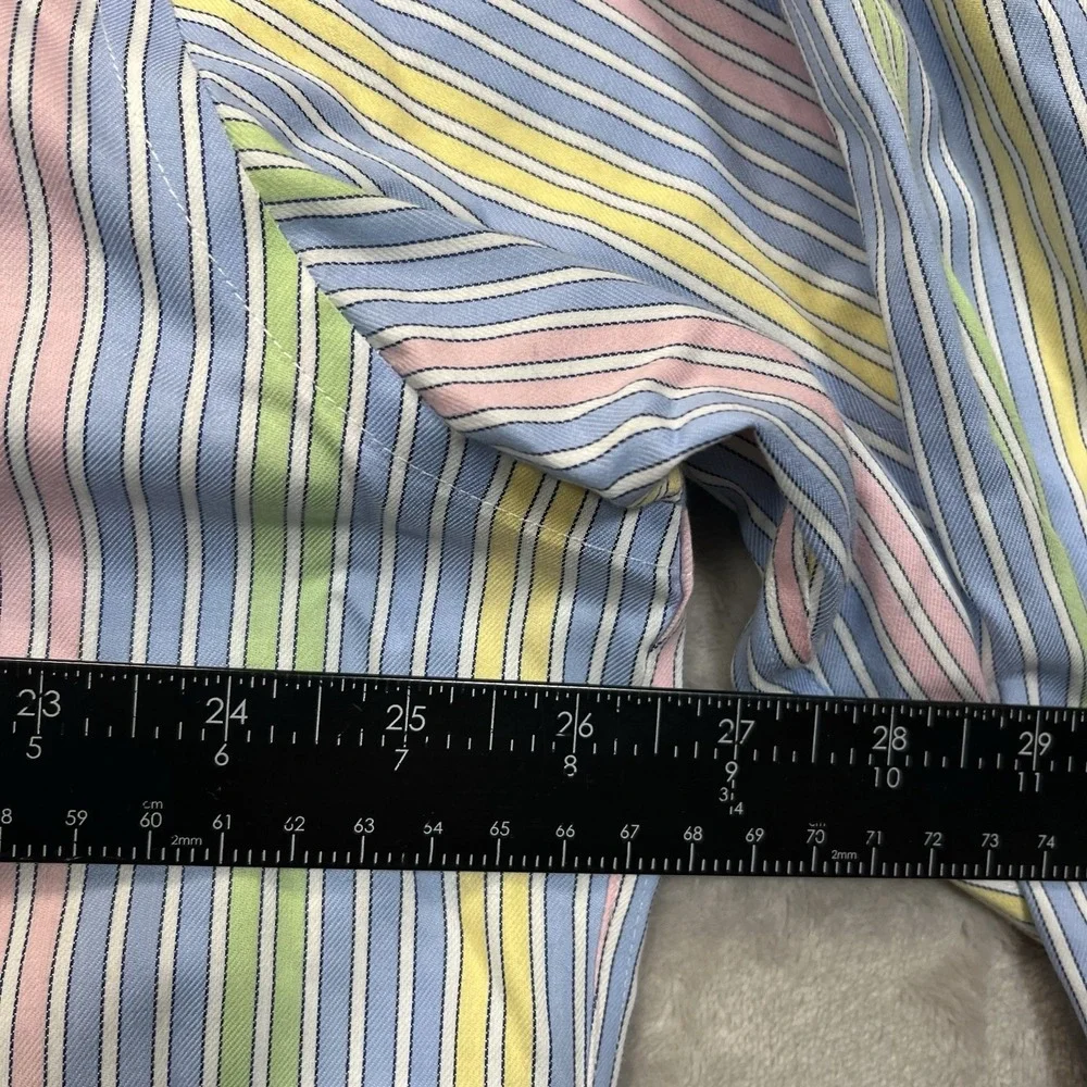 Brooks Brothers 346 Fun Shirt Mens XL Pastel Striped Oxford Button Down